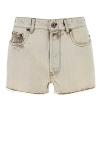 Miu Miu Logo-Detailed Denim Shorts