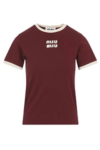 Miu Miu Logo-Detailed Crewneck T-Shirt