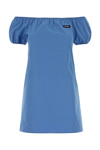 Miu Miu Logo Detailed Mini Dress