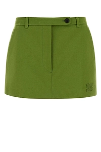 Miu Miu Logo-Detailed Mini Skirt