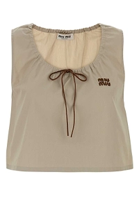 Miu Miu Logo-Detailed Sleeveless Top