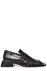 Miista Ruched Square-Toe Flat Shoes