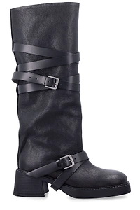 Katarzyna Buckled Block-Heel Boots