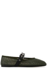 Miu Miu Logo-Embroidered Ballerines