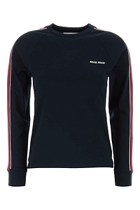 Miu Miu Logo-Embroidered Crewneck Sweatshirt