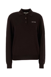 Miu Miu Logo-Embroidered Knitted Polo Shirt