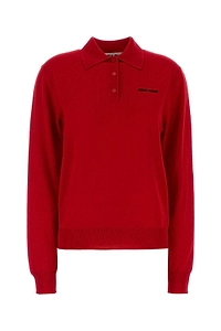Miu Miu Logo-Embroidered Knitted Polo Shirt