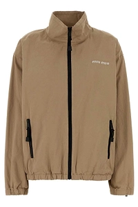 Miu Miu Logo-Embroidered Zipped Jacket