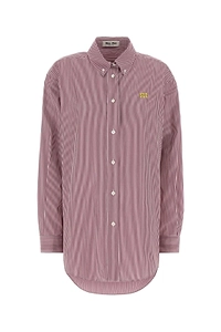 Miu Miu Logo-Embroidered Striped Shirt