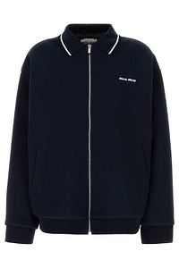 Miu Miu Logo-Embroidered Zipped Jacket