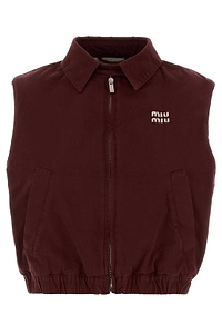 Miu Miu Logo-Embroidered Zipped Gilet