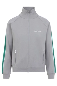 Miu Miu Logo-Embroidered Zipped Sweatshirt