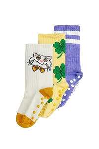 Mini Rodini Cat 3-Pack Anti-Slip Socks