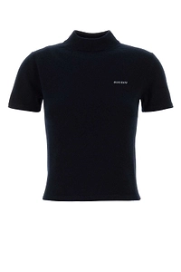 Miu Miu Logo-Intarsia Short-Sleeved Jumper