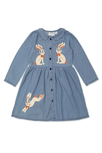Mini Rodini Bunny Print Collar Dress