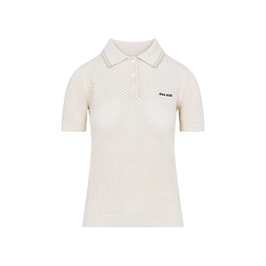 Miu Miu Logo-Intarsia Short-Sleeved Polo Shirt
