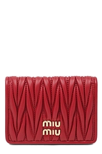 Miu Miu Logo-Lettering Matelassé Cardholder