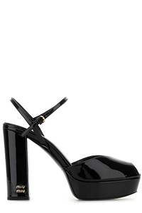 Miu Miu Logo-Lettering High-Heeled Sandals