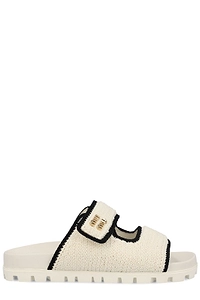 Miu Miu Logo-Lettering Slip-On Sandals