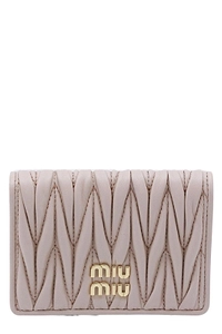 Miu Miu Logo-Lettering Matelassé Cardholder