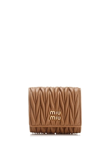 Miu Miu Logo-Lettering Matelassé Tri-Fold Wallet
