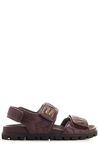 Miu Miu Logo-Lettering Quilted Sandals