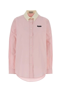 Miu Miu Logo-Patch Button-Up Shirt