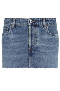 Miu Miu Logo Patch Denim Mini Skirt