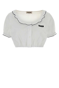 Miu Miu Logo-Patch Cropped Top
