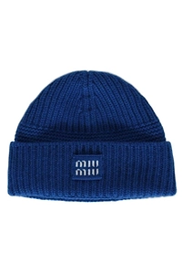 Miu Miu Logo-Patch Ribbed Beanie