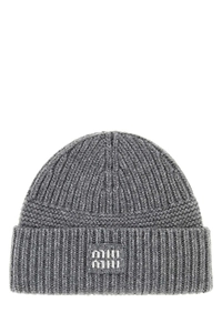 Miu Miu Logo-Patch Ribbed Beanie