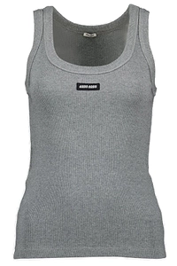 Miu Miu Logo-Patch Ribbed Sleeveless Tank Top