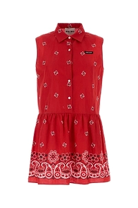 Miu Miu Logo-Patch Sleeveless Dress