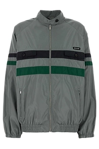 Miu Miu Logo-Patch Zipped Panelled Jacket