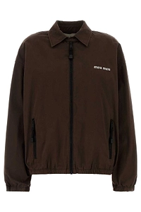 Miu Miu Logo Zip-Up Blouson Jacket