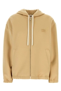 Miu Miu Logo Zip-Up Hooded Jacket