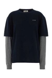 Miu Miu Long-Sleeved Layered Jumper