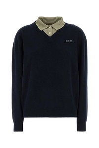 Miu Miu Long-Sleeved Layered Polo Jumper