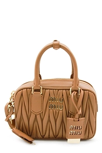 Miu Miu Matelassé Logo Lettering Tote Bag