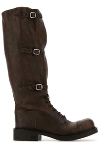 Miu Miu Multi-Buckle Round-Toe Boots