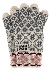 Miu Miu Pattern-Intarsia Gloves