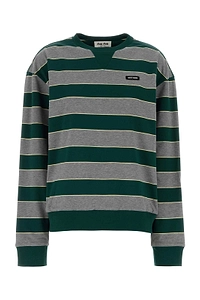 Miu Miu Oversized Striped Sweatshirt