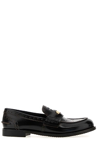 Miu Miu Perforated Coin-Detailed Loafers