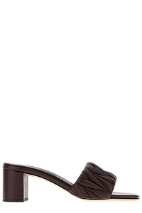 Quilted Block Heel Mules