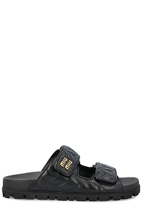 Miu Miu Quilted Slip-On Sandals