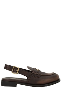 Miu Miu Logo Slingback Flat Mules