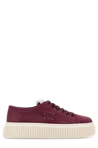 Miu Miu Round-Toe Lace-Up Sneakers