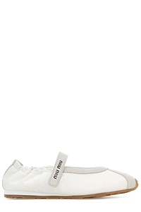 Miu Miu Round-Toe Strap Ballet Flats