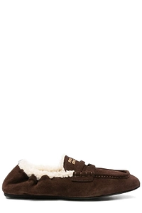 Miu Miu Shearling-Lined Flat Mules