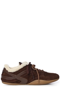 Miu Miu Shearling Trim Low-Top Sneakers